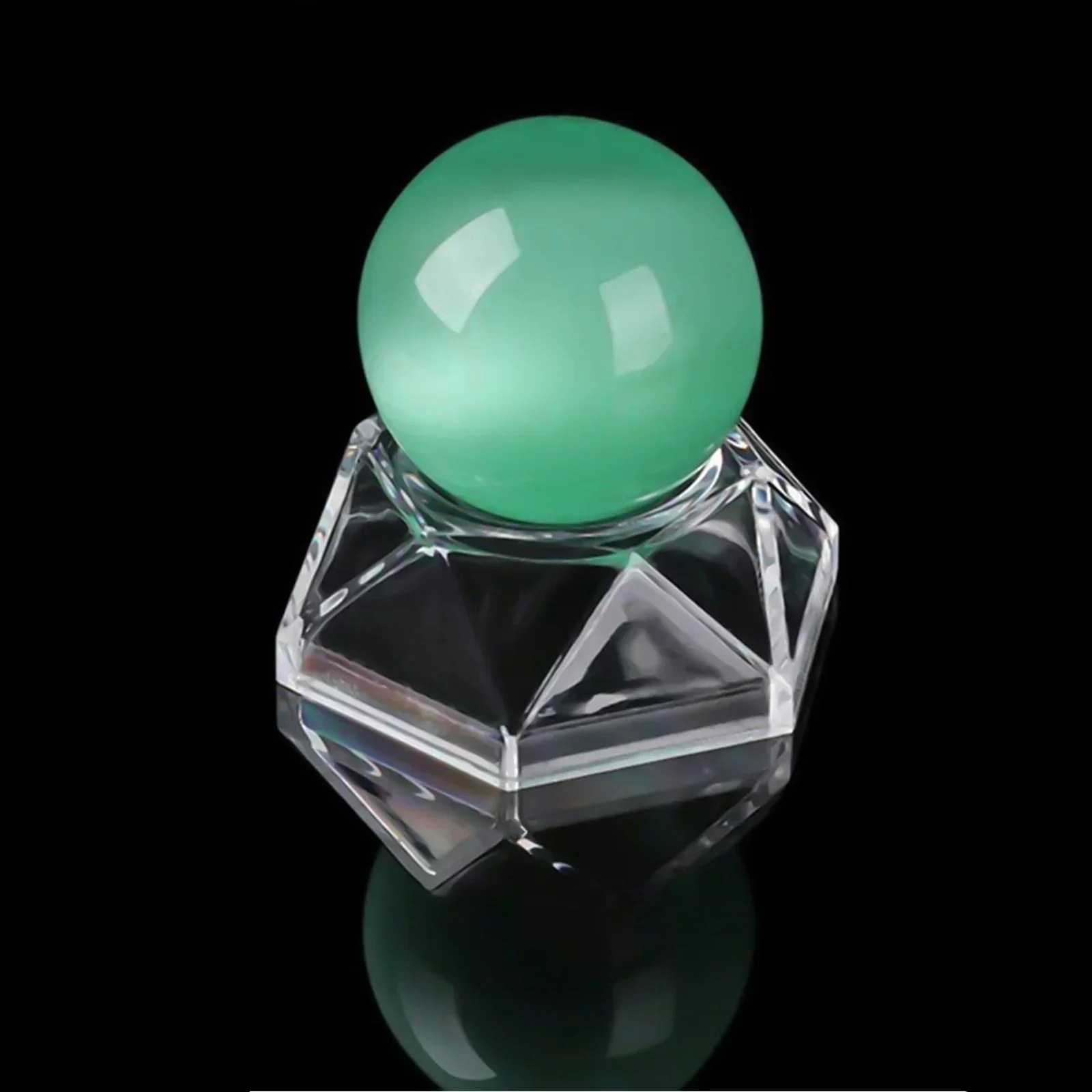 Acrylic Clear Display Stand For Crystal Ball Display Base Ball Display Stand Decoration Base Hexagon Shape Stone Support Decor