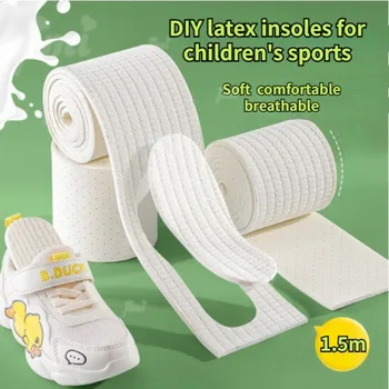 1 rolo diy látex auto-corte palmilhas macio e confortável esporte absorção de choque sapato inserções adultos crianças absorvente de choque palmilha esportiva