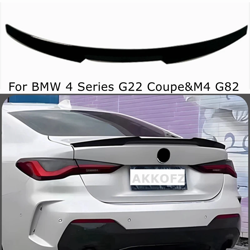 

Для BMW 4 серии G22 Coupe & M4 G82 PSM / M4 Style задний спойлер из углеродного волокна крыло багажника 2020-2024 глянцевый черный