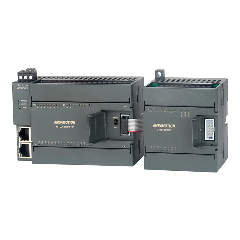 Ethernet modbus TCP Remote IO acquisition 485 MT2A-IM24R/MT2A-IM24TP AMSAMOTION module Connection EMB series Extention module