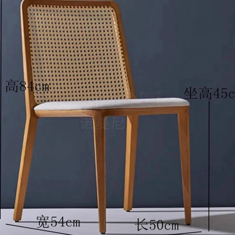 Minimalist Design Dining Chair Rattan Backrest Wooden Leg Party Wedding Dining Chair  Living Room Desk Stuhl Home Furniture LVDC