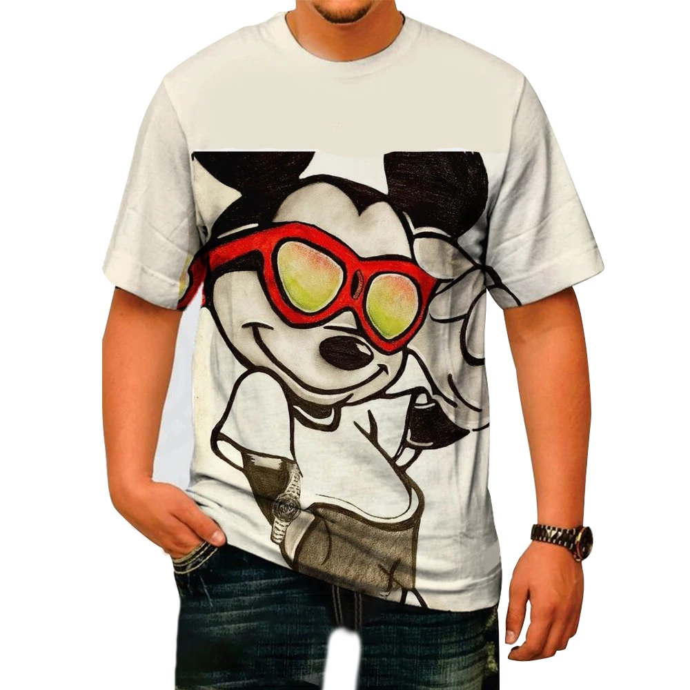 2024 Disney T-Shirts Mickey Minnie Mouse Cartoon Anime 3D Print Streetwear Men Kids Fashion Oversized T Shirt Kids Tees Tops