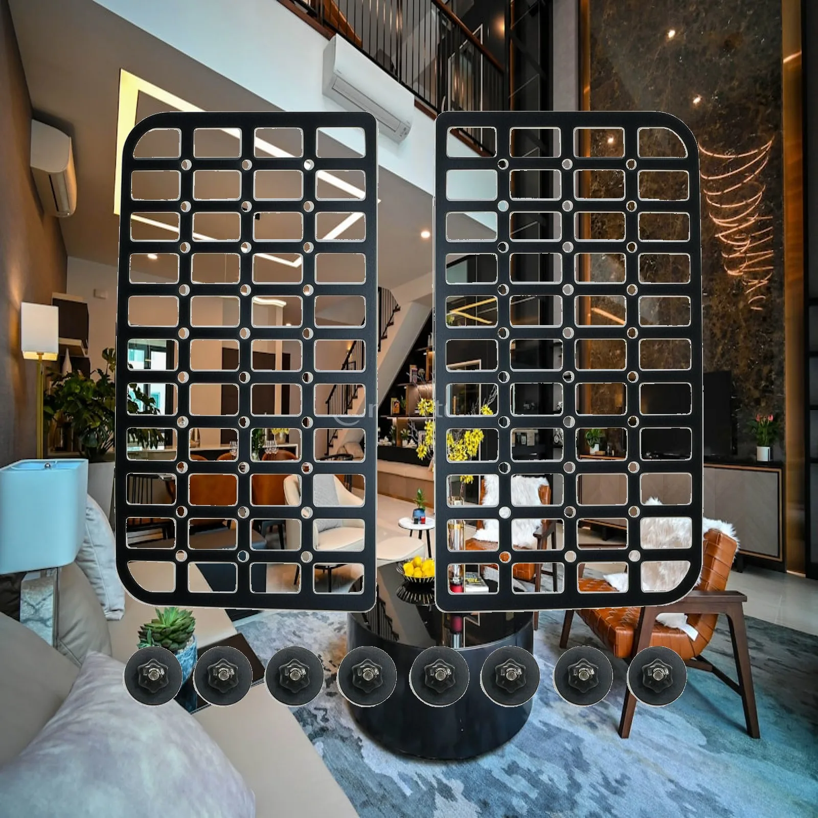 2 Pieces Car Accessory Lightweight Window Expansion Panel with Suction Cups Car Window Grid Panel Low-Profile