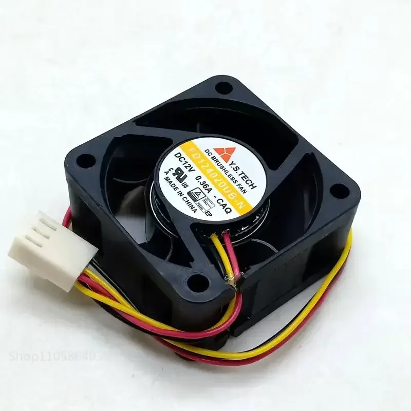 LY 40mm 12V Dual Ball Bearing Cooling Fan — Y.S. Technology FD 124020 UB-N, 10,000 RPM, 3-Wire with Speed ​​Monitoring
