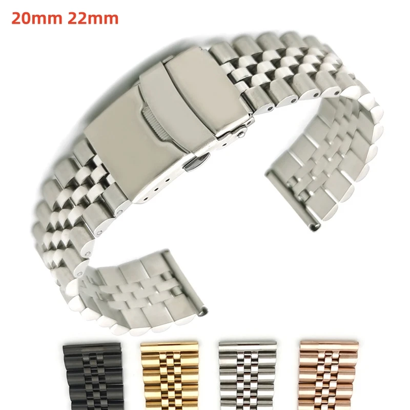 

316L Stainless Steel 20mm 22mm Universal Straight End Jubilee Oyster Watch Band Strap Fit for ROX Dive SKX