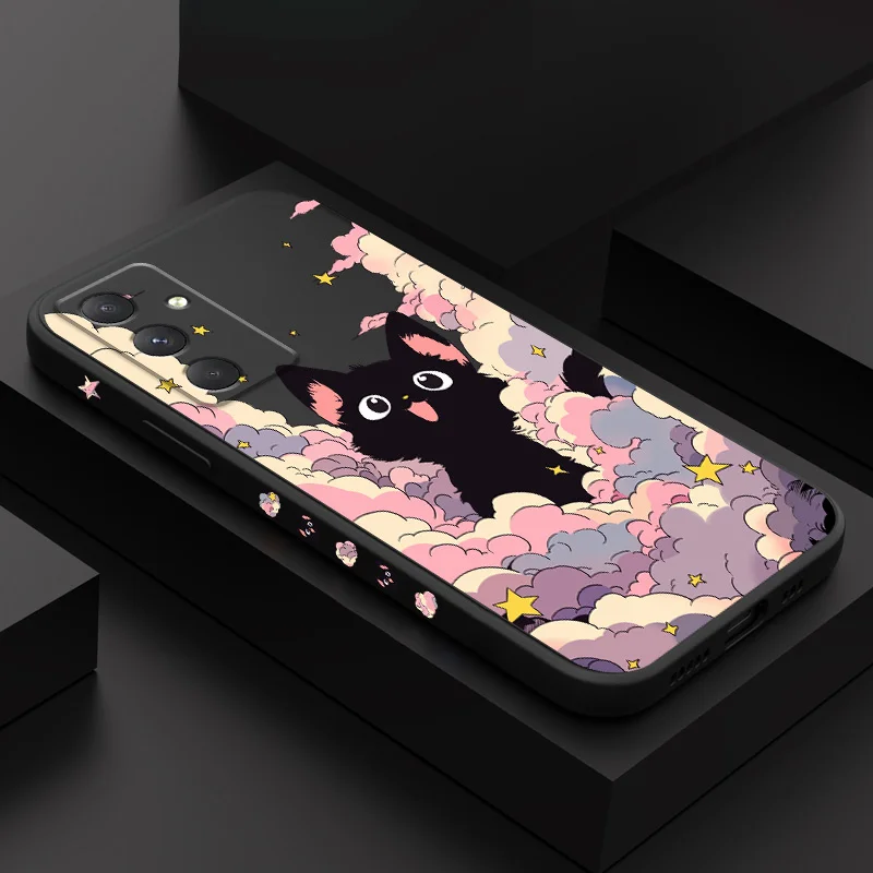 Cloud Colorful Cat Phone Case For Samsung Galaxy A17 A56 A55 A35 A25 A15 A05 A05S A54 A34 A24 A14 A04 A04S A04E 4G 5G Cover