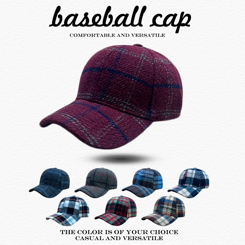 Sonnenschirm Nische Warme Persönliche Schirmmützen Outdoor Vielseitige Mode Britischen Stil Neue Männer Frauen Hardtop Retro Plaid Baseball Hüte