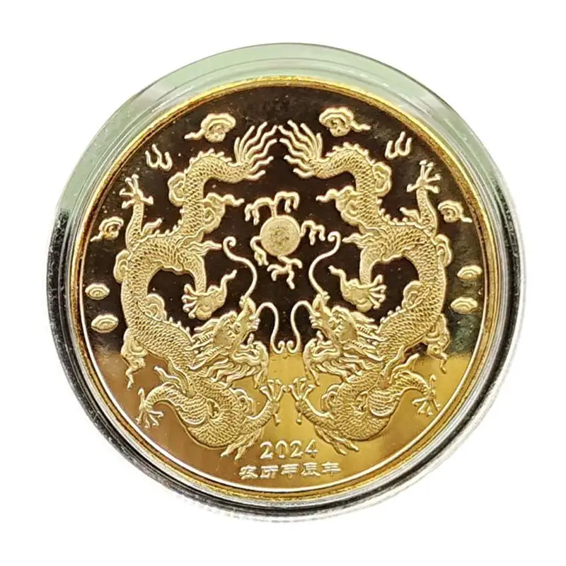 2024 Dragon Year Coin Rustproof Dragon-Style Chinese Alloy Coin Party Supplies For Coffee Table Front Door Showcase Bookcase