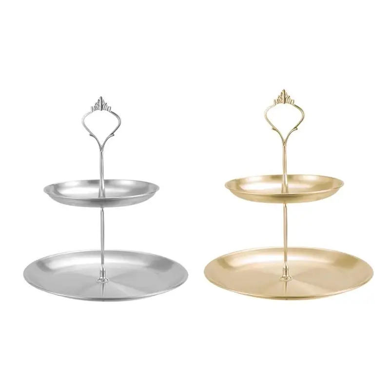 2/3 Layers Gold Silver Dessert Display Rack, Holiday Party Cupcake Serving Tower, Elegant Wedding Gathering Cake Decor Stand