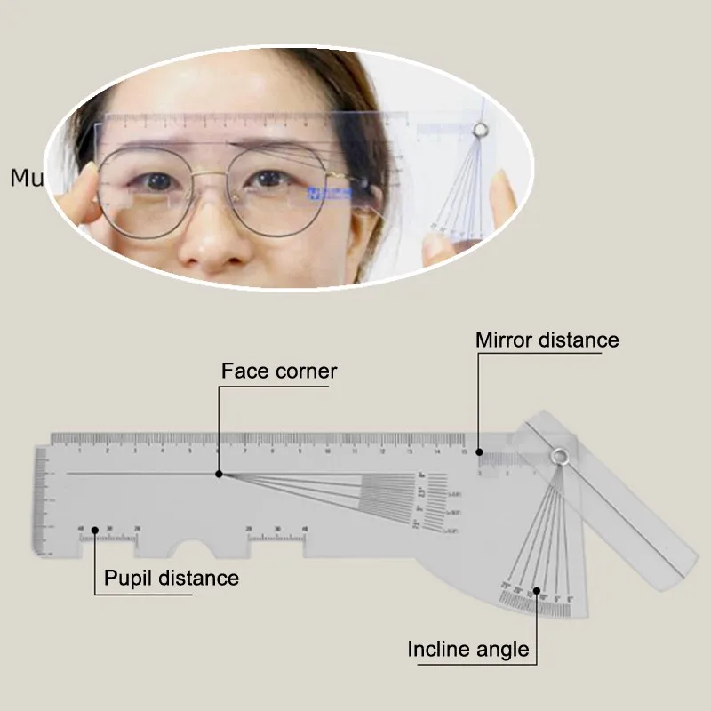 

1Pcs Multifunctional Auxiliary Eyeglass Adjustment Measuring Tools Oblique Angle Rulers Distance Meter Eye Care Tool