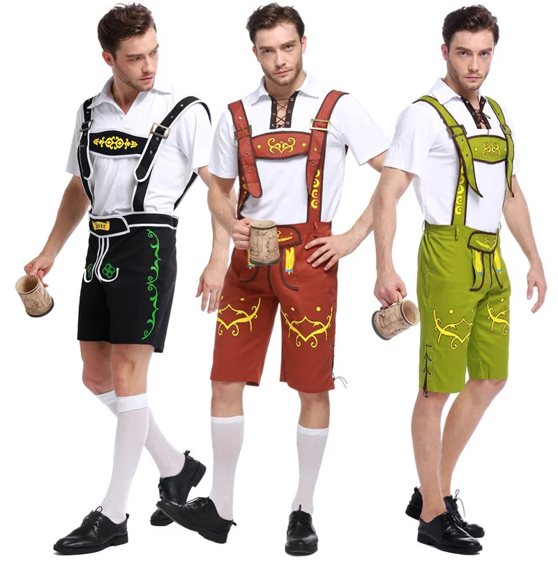 Adult Medieval Oktoberfest Lederhosen Costume Man Bavarian Octoberfest German Festival Beer Male Cosplay Halloween Party Costume