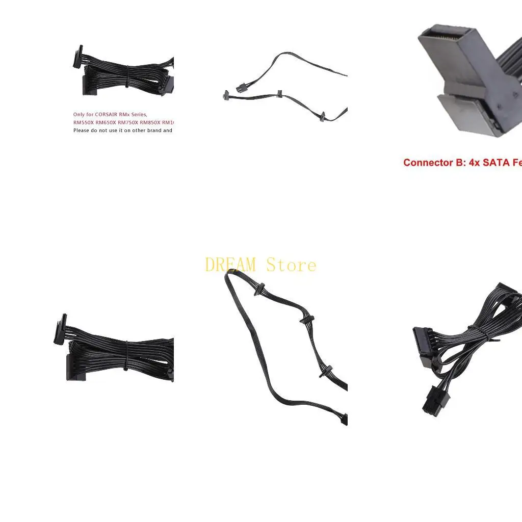 High Quality PCI-E 6 Pin Male 1 to 4 Female Power Supply Splitter Supply Cable for Corsair RM650X RM750X RM850X Best Sale