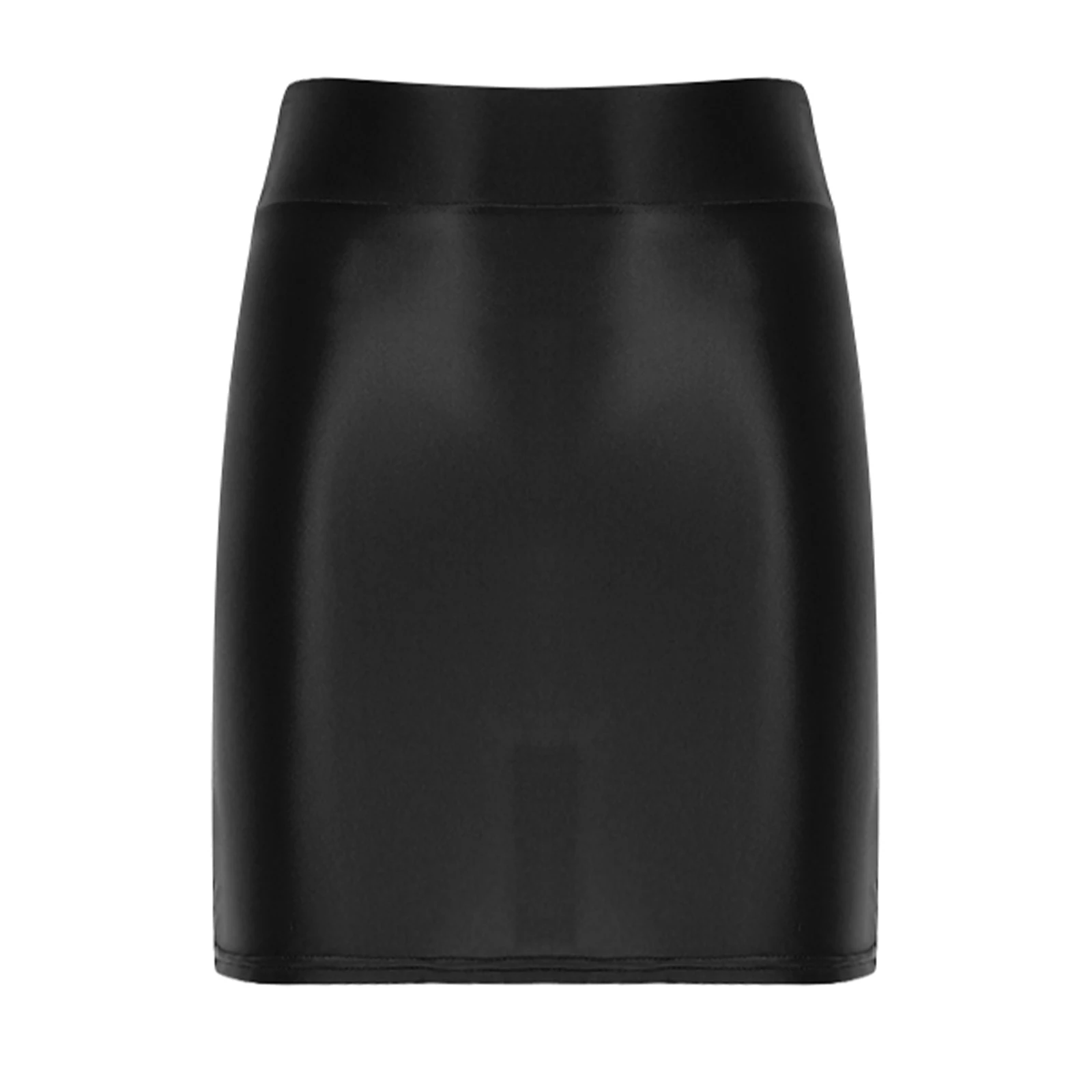 Sexy Female Women Glossy Patent Leather Skirt Ladies Low Rise Mini Skirt for Clubwear Party Pole Dancing Stage Performance - Image 5