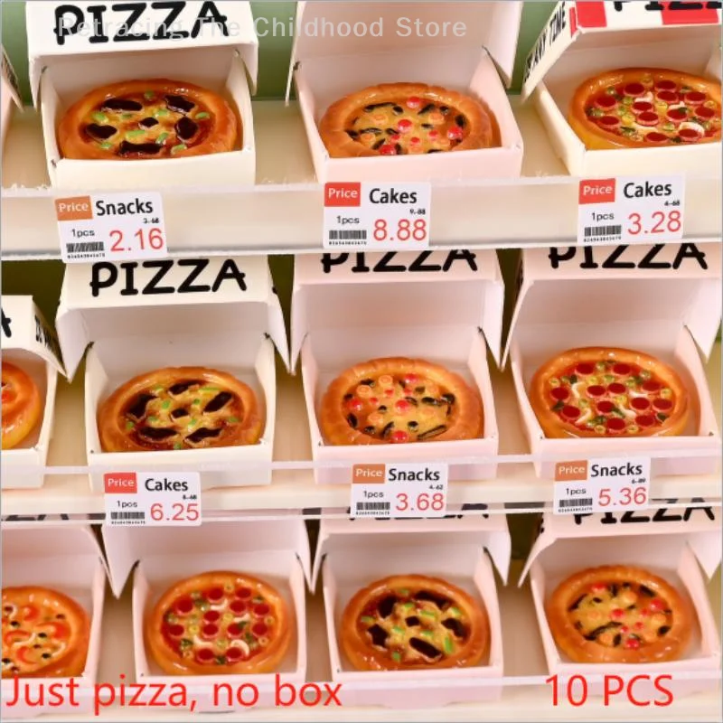10Pcs/set Dollhouse Pizza Cute Miniature Simulated Kitchen Food Model Toy Home Decor Kid Play Toy Micro Landscape Ornaments Gift
