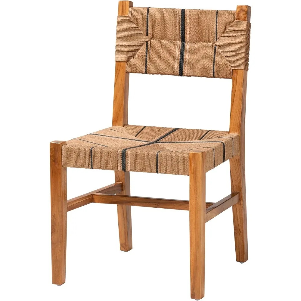 مجموعة بالي وبريتا: كرسي طعام طبيعي مصنوع من نسيج الورق وخشب الماهوجني #1