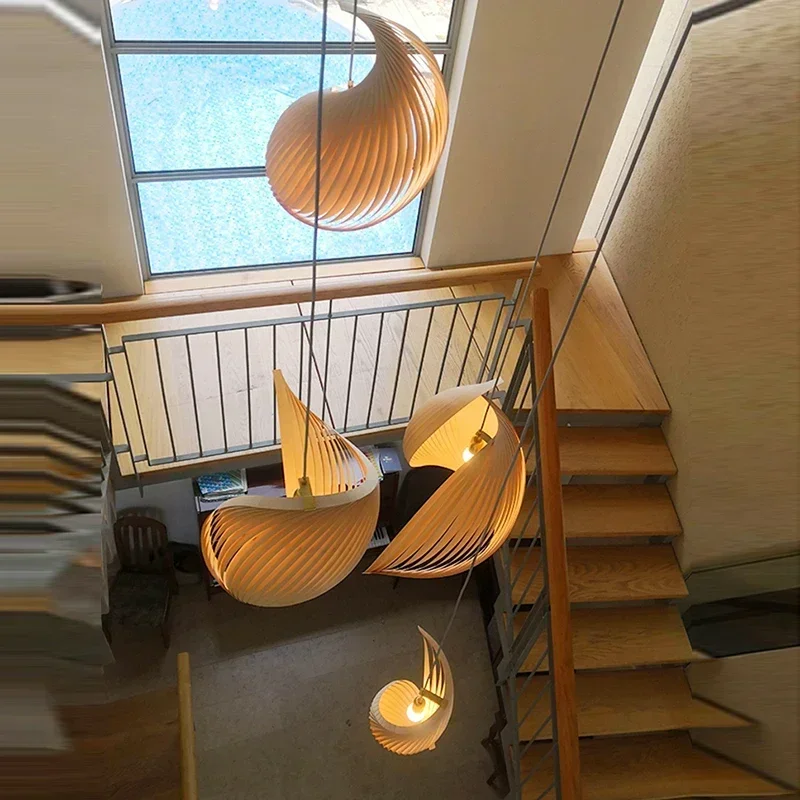 Nordic Creative Shell Shape Chandelier Conch Pendant Light LED for Living Room Bedroom Shop Hanging Lamp Home Decor