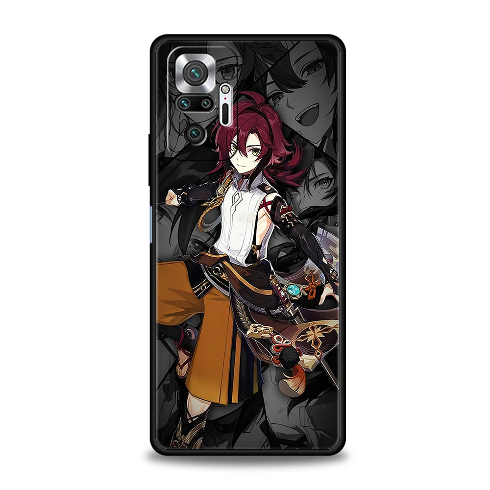 Etui na telefon do gry Genshin dla Redmi 13C 10C Note 13 12 10 11 Pro Plus 7 8T K40 K50 Gaming Pro Plus miękka powłoka Capas