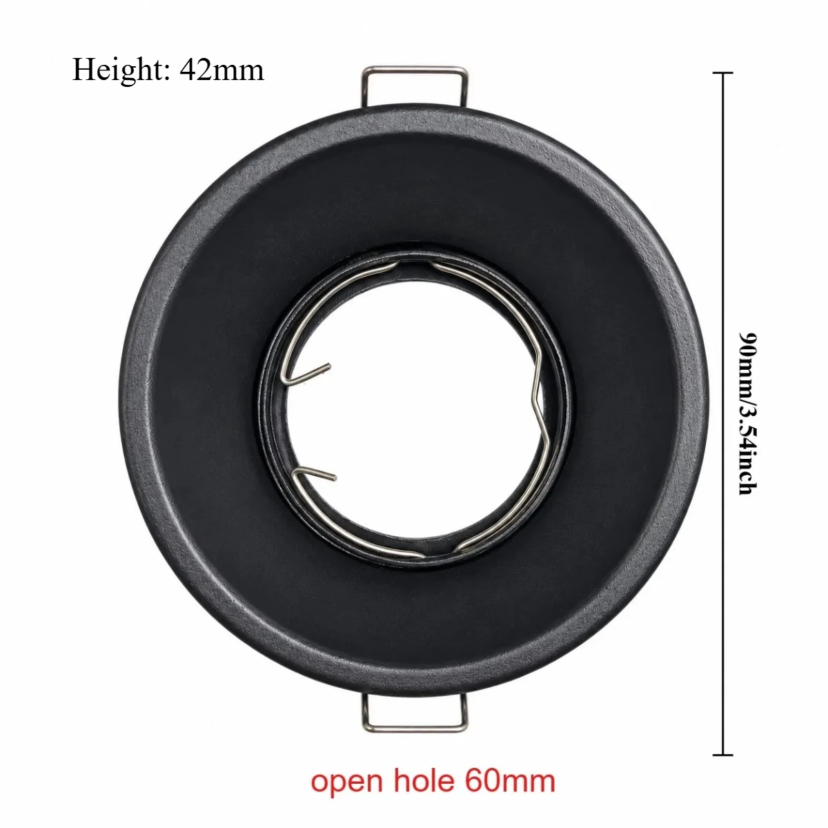 JOYINLED 1/10PCS Black Round Recessed Spotlight Frame GU10 MR16 Ceiling Downlight Housing LED Bulb Holder Fixture Cut-out 60mm