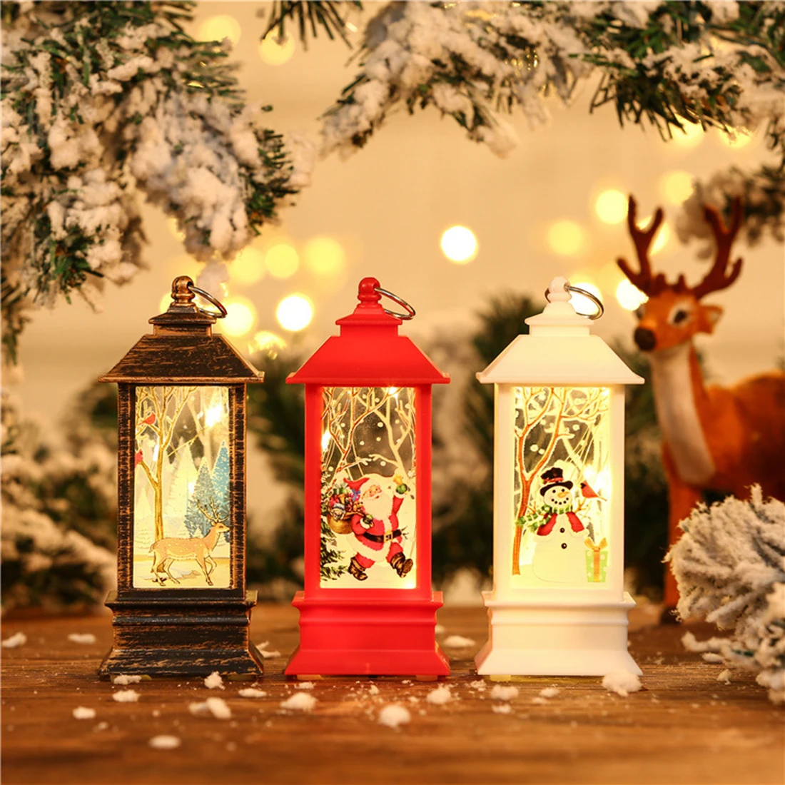 Christmas Santa Lantern Wind Lights Merry Christmas Decorations For Home Christmas Tree Ornaments Navidad Gifts New Year 2024