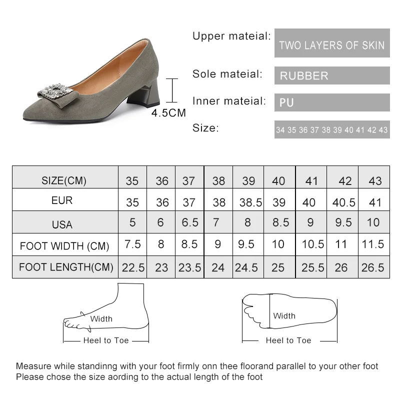 AIYUQI Women\'s Dress Shoes Genuine Leather 2024 New Fashion Rhinestone Ladies Shoes Pointed Toe Pumps Women\'s Office Shoes