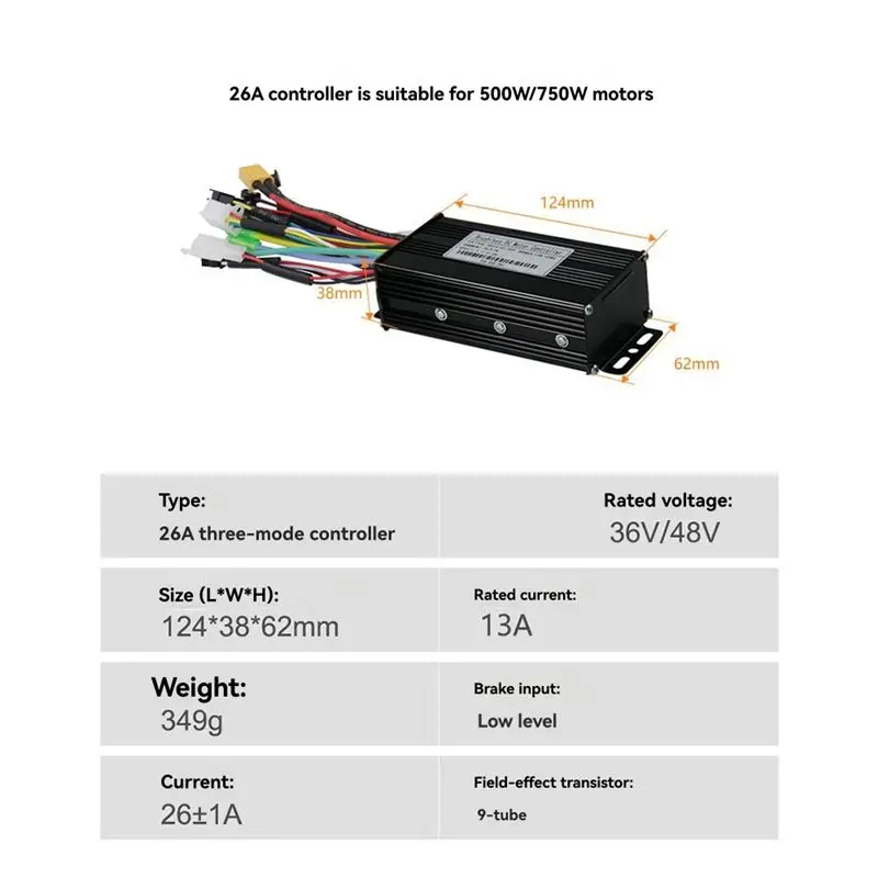 Portable 36V 48V 26A Brushless Controller S869 Meter LCD Display 24V-72V+Throttle Kit Forelectric Scooter E-Bike Repair Kit
