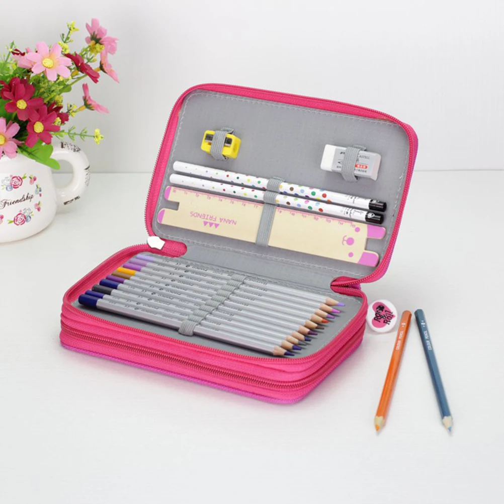 

Pencil Case Stationery Bag Watercolor Colored 32 Slots for Various Pens/pencils