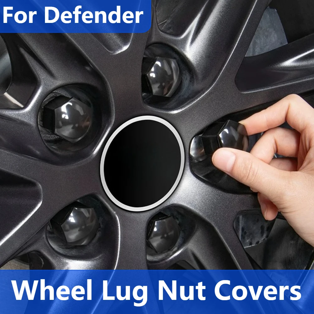 For Defender 2019-2026 Car Wheel Lug Nut Covers Tire Bolt Protective Caps Anti-Rust Decorative Exterior Car Accessories