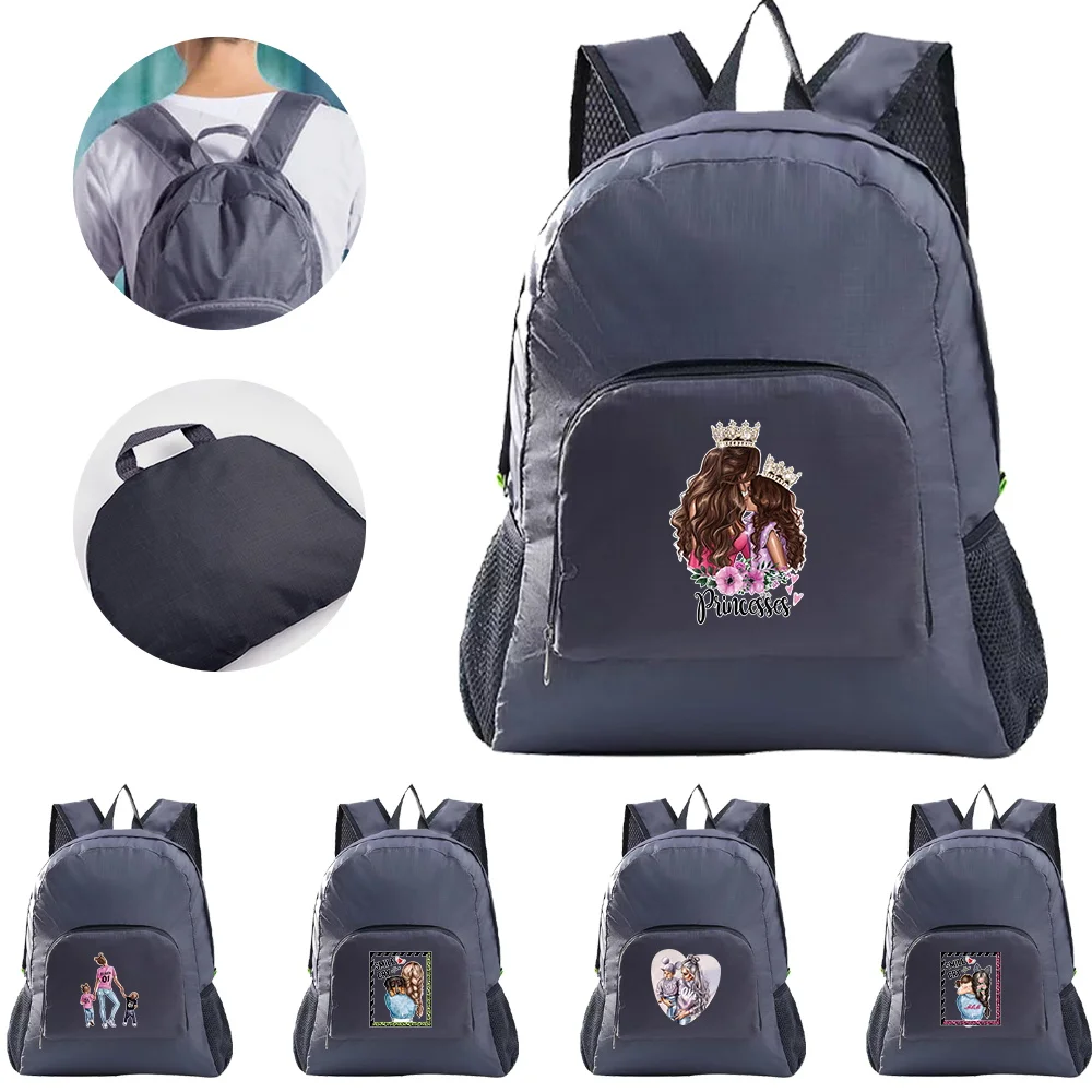 Backpacks Foldable Backpack Travel Climbing Bag Nylon Mom Pattern Hiking Backpacks Women Outdoor Sports Portable Bags