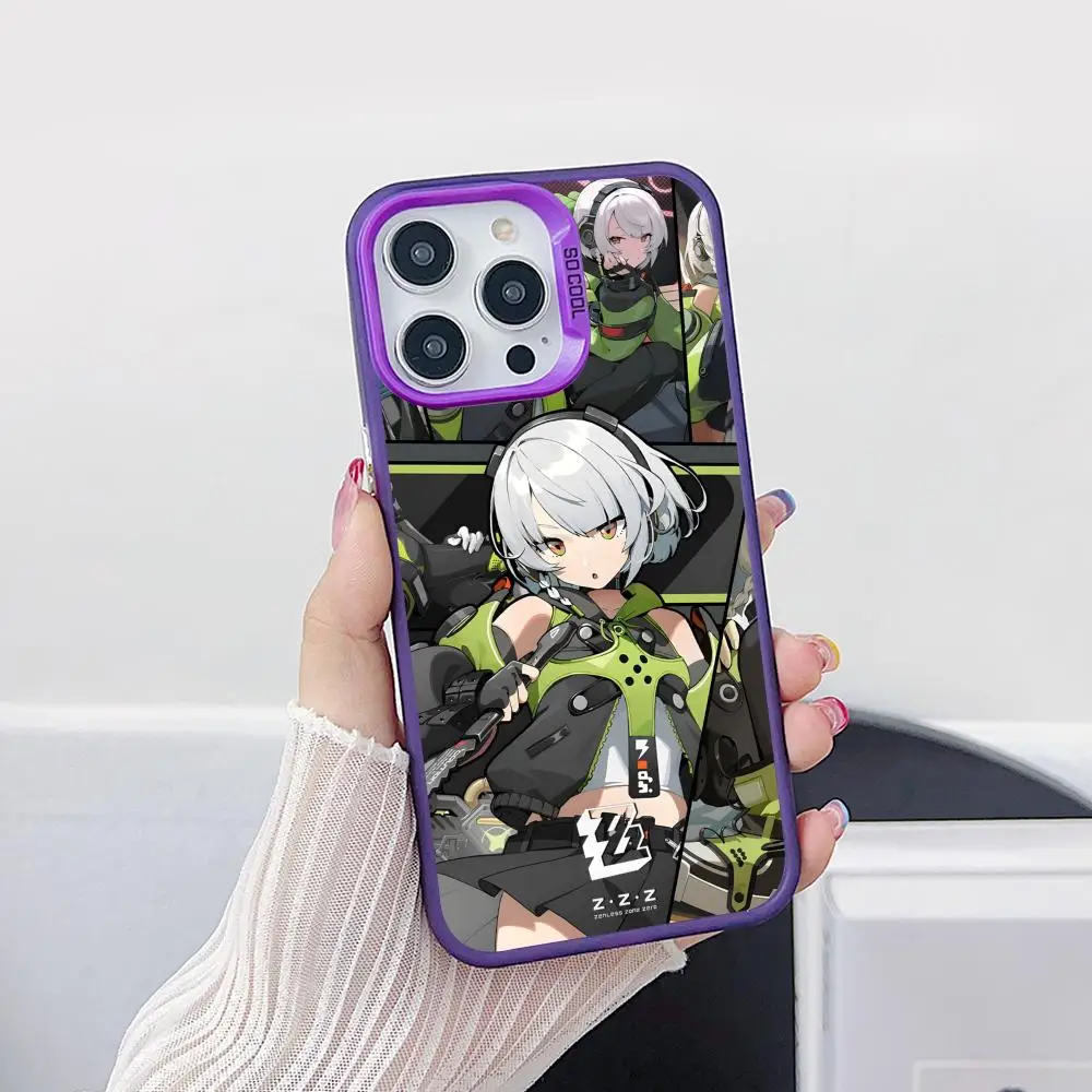 

Чехол для телефона Zenless Zone Zero Anby Demara для iPhone 17, 16, 15, 14, 13, 12, 11 X XR XS 8 7 Air Pro Max Plus, фиолетовый полупрозрачный чехол