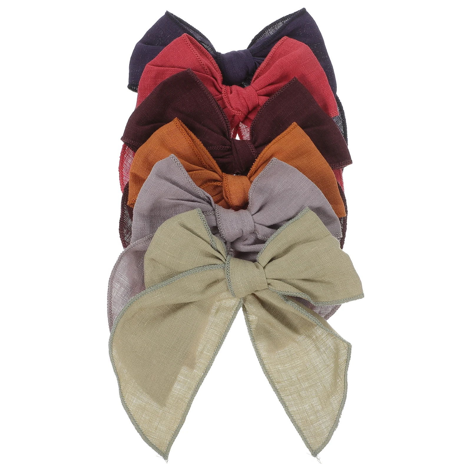 

6pcs Embroidered Clips Women Big Bows Accessories Cute Barrettes Durable Metal Clip Party Wedding Prom Banquet Daily for Girls