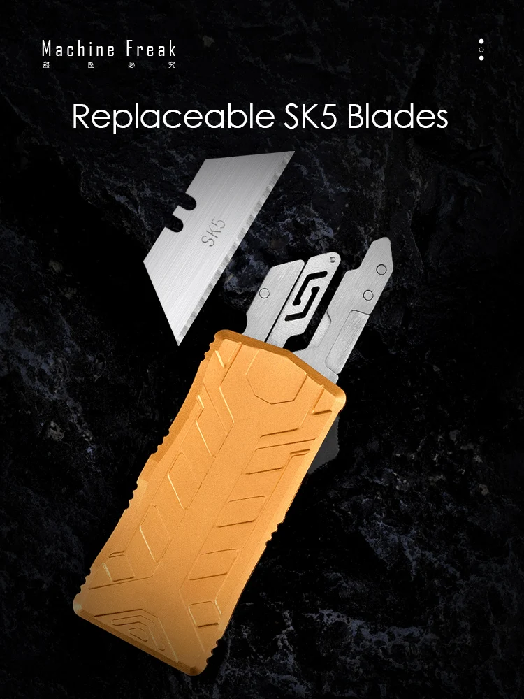 Imagem -03 - Pocket Knife com Alça de Liga de Alumínio Exocet Otf Utility Paper Knife Wallpaper Cutter Edc Substituível Sk5 Lâminas Cnc