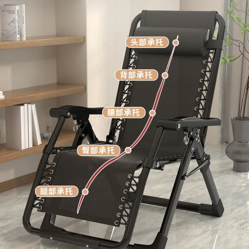 Folding Lounge Chair Heavy Duty Adjustable Multi-Angle Portable Nap Recliner for Home Office