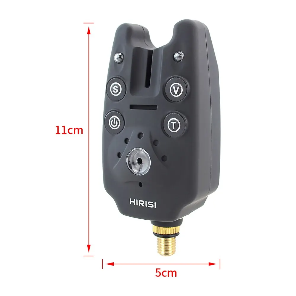 Hirisi 2pcs Carp Fishing Bite Alarm with Volume Tone Sensitivity Control LED Indicator B1101 Fishing Accessories