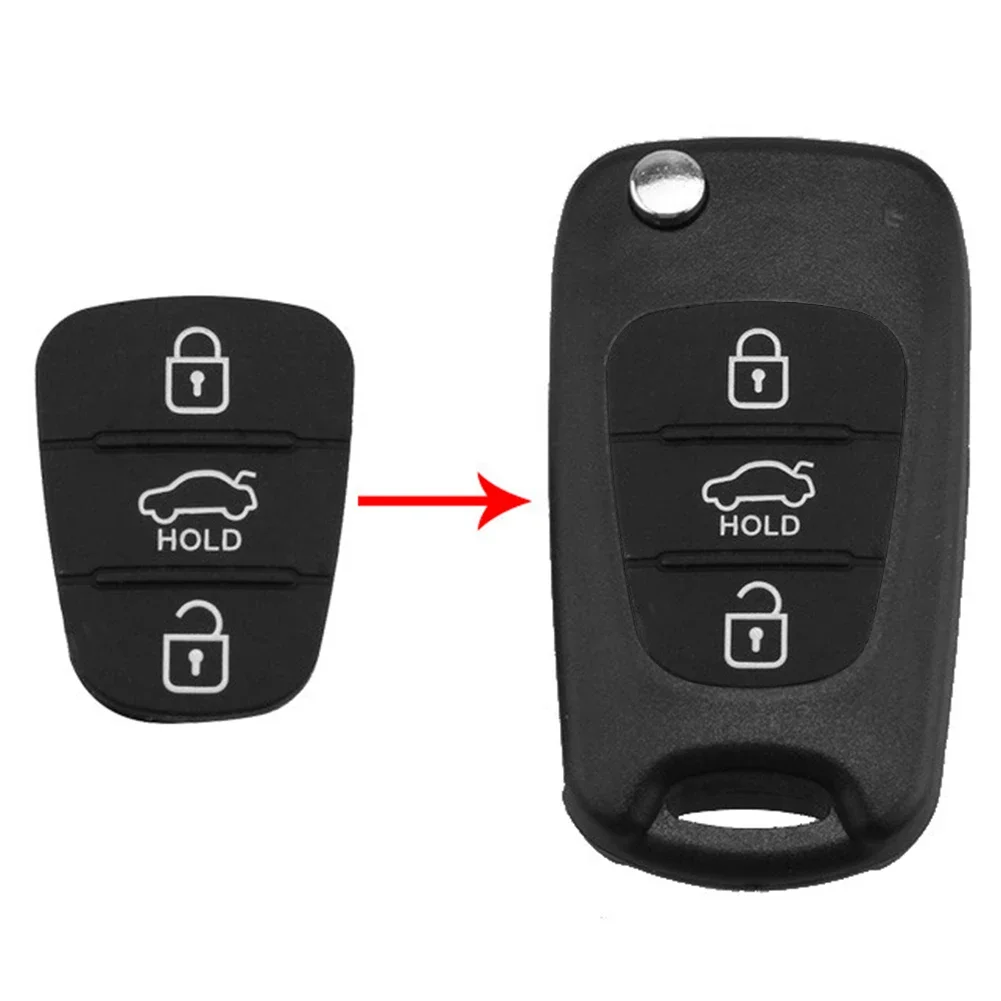 1-10Pcs Replacement 3 Buttons Remote Car Key Shell Fob Rubber Pad For Hyundai I10 I20 I30 IX35 Kia K2 K5 Rio Sportage