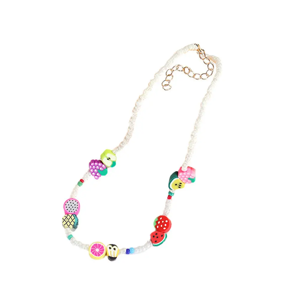 

Bohemian Style Necklace Beaded Fruit Design Clavicle Chain For Women Fashion Jewelry Gift Neck Decor Beads Chain
