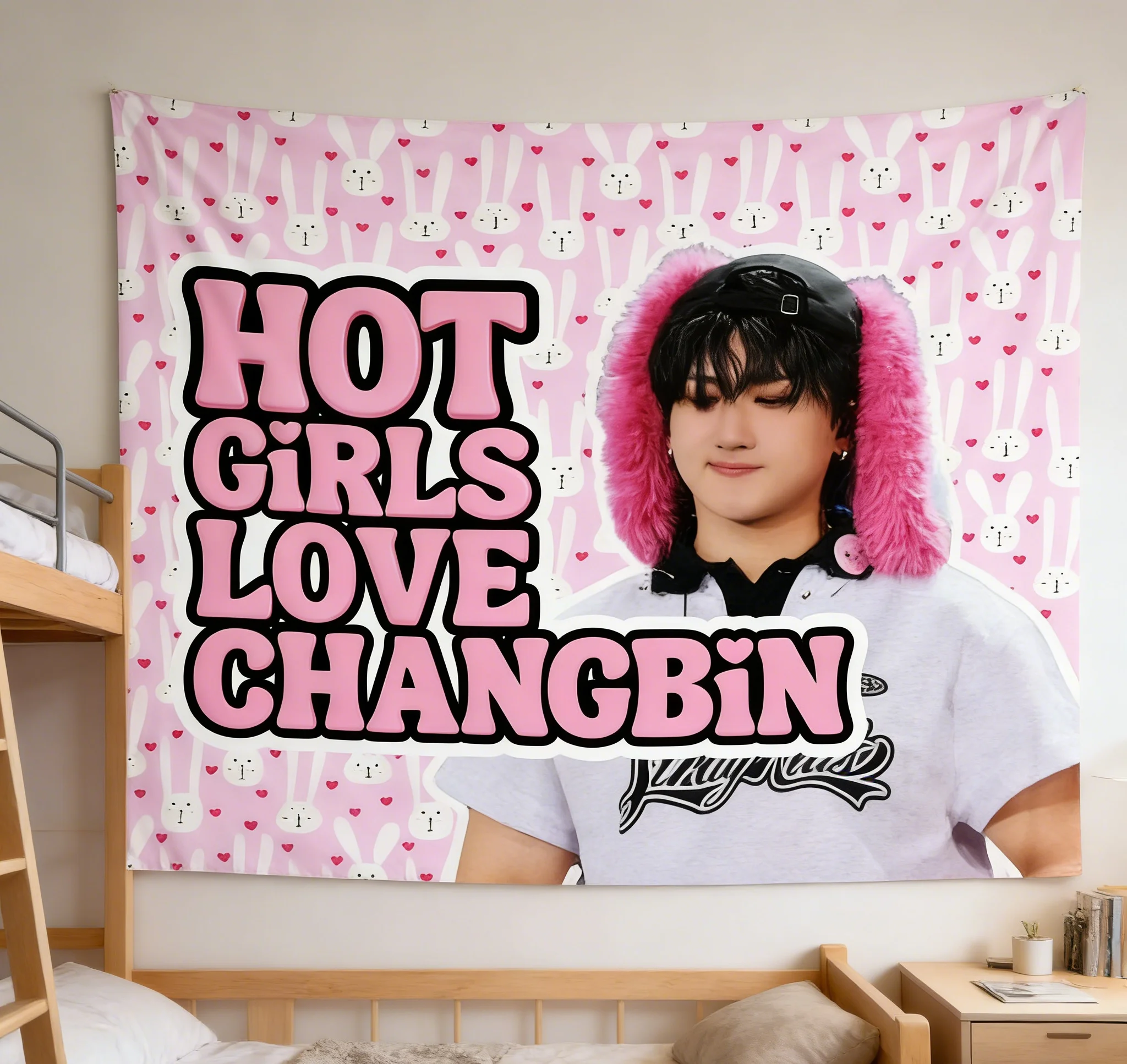 1pc SKZ C-Changbin B-Bunny Kpop Concert Banner Hot Girls Tour Merch Fan Gift