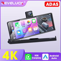 10.26 Inch ADAS Dash Cam 4K Car Monitor Video Player Wireless Carplay Android Auto Multimedia Rearview Camera Dashboard FM AUX