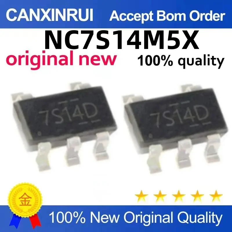 

NC7S14M5X Silk screen 7S14D 7S14B SOT23-5 package New original hot sale