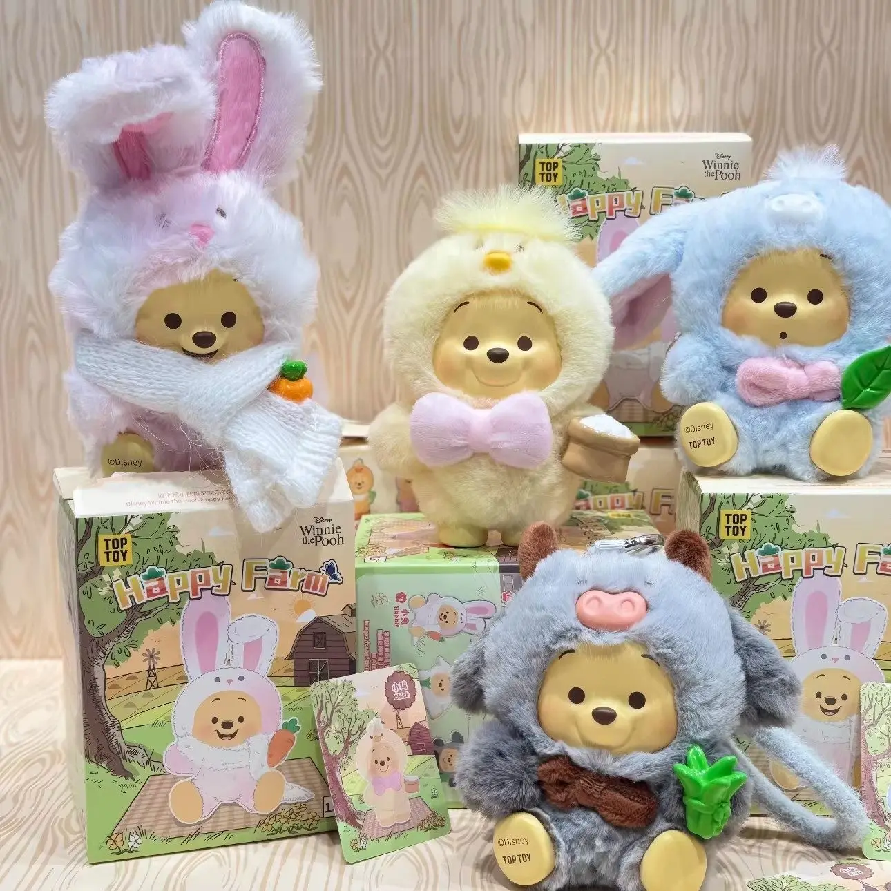 

In-Stock Toptoy DWinnie The Pooh Happy Farm Animal Blind Box Cute Doll Desktop Ornament Collectible Gift For Girls