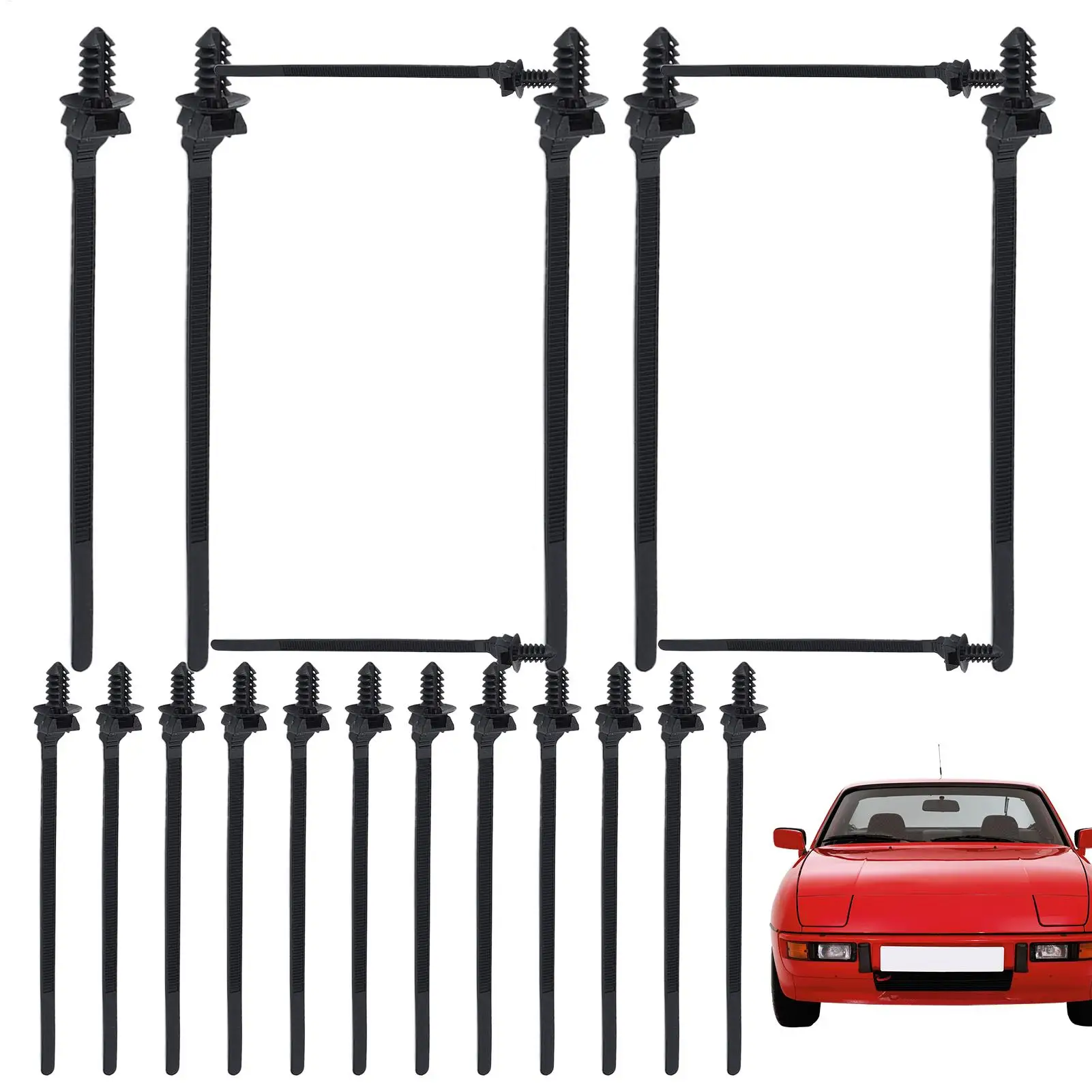100pcs Universal Nylon Cable Tie Buckle Auto Fastener Screw Replacement Clip Car Pipe Cable Fastener Bundle Fixed Binding