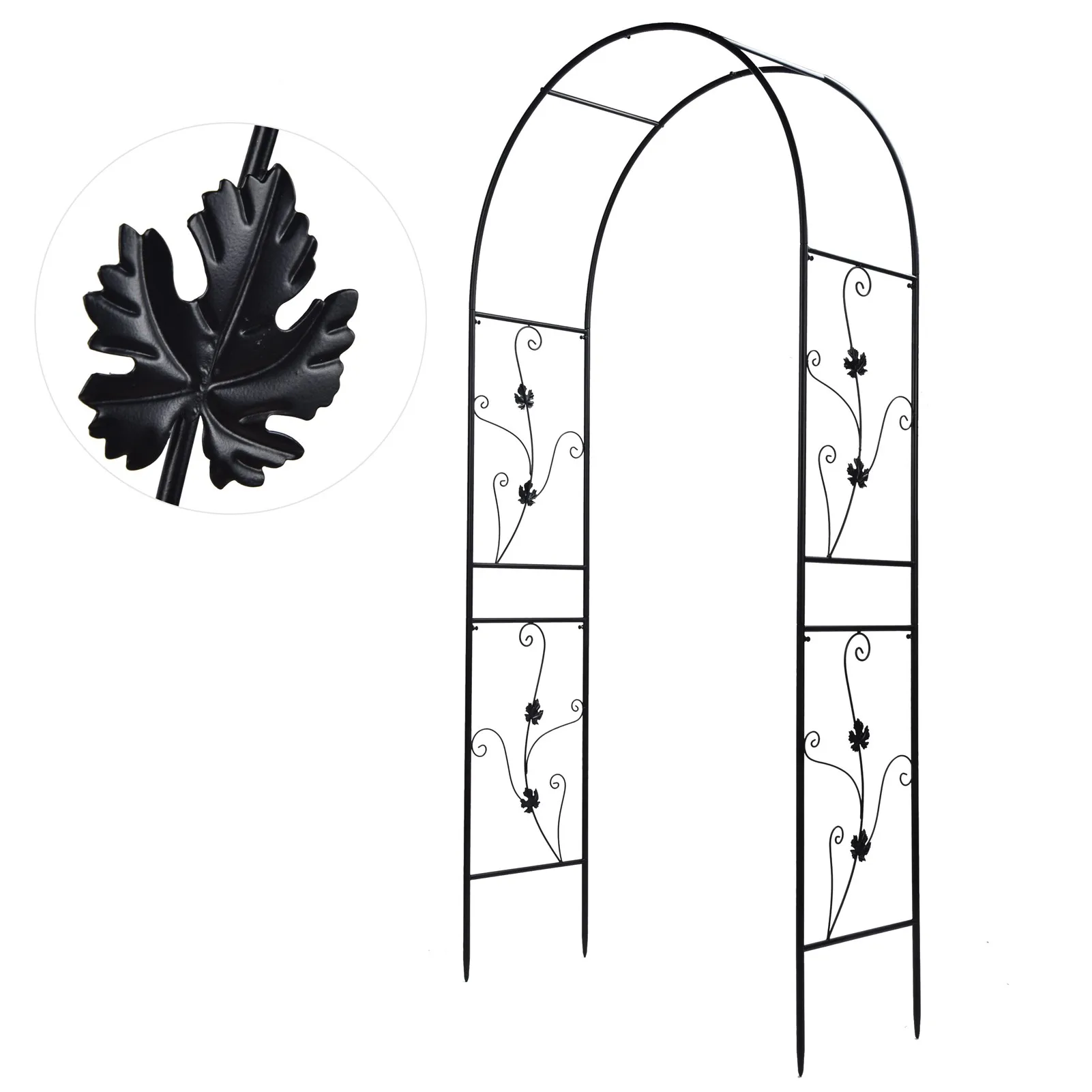 

Garden Arch Outdoor Garden Arch Plant Climbing Frame Support Rack Lawn Backyard Decoration Black Plants Archway Garden Accessory