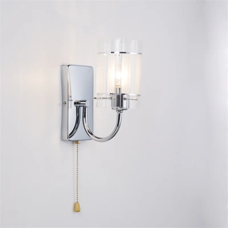 Modern Simple Glass Single Head Bedside Aisle Light Engineering Wall Lamp Lamp Lighting Wholesale Hotel Room Wall Lamp