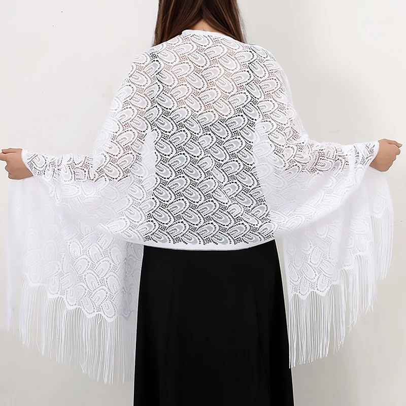 Fashion Plian Tassels Scarf Shawls For Church Ployester Muslim Woman Prayer Shawls Lady Lace Long Scarf Transparent Shawls