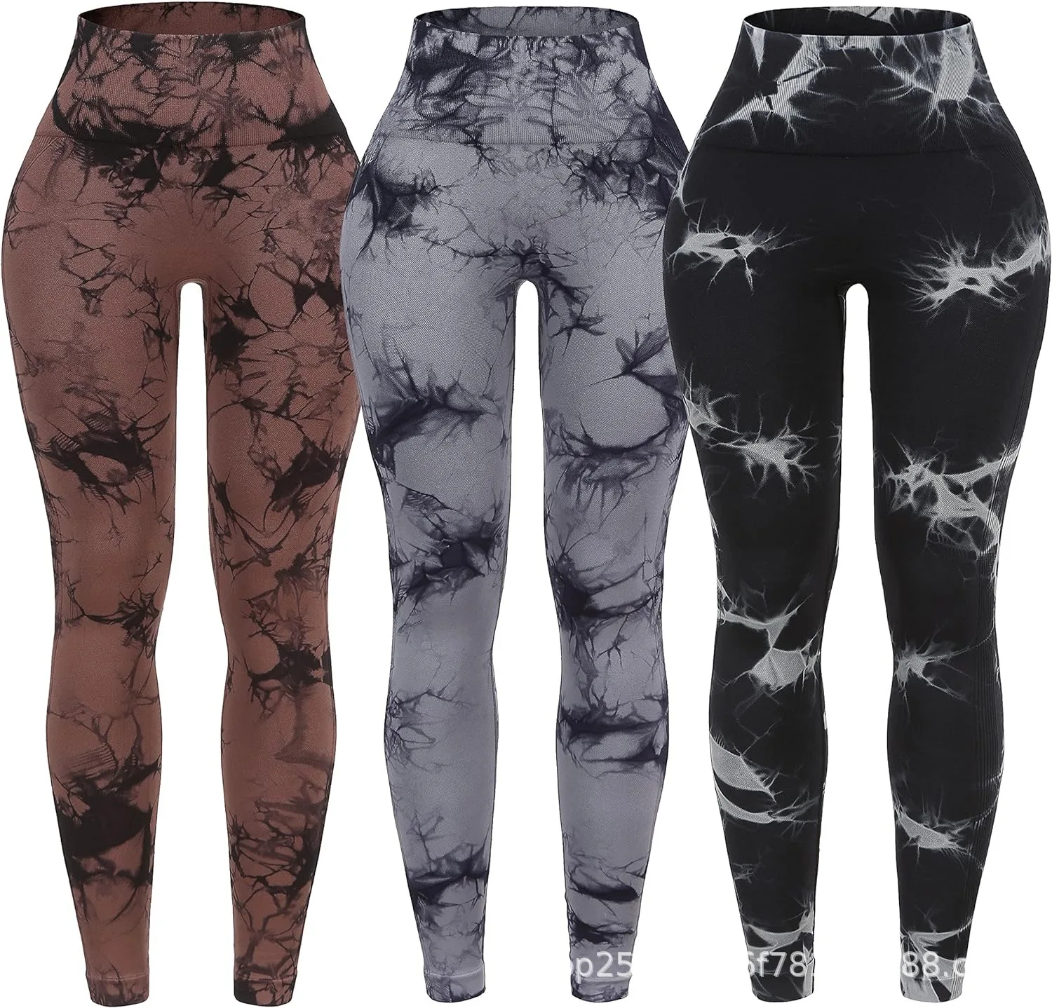 Fitness Pants High Waist Tie Dyed Hip Dried Quick Running Breathable Peach Hip Lifting Compression Training Nine Point Pants