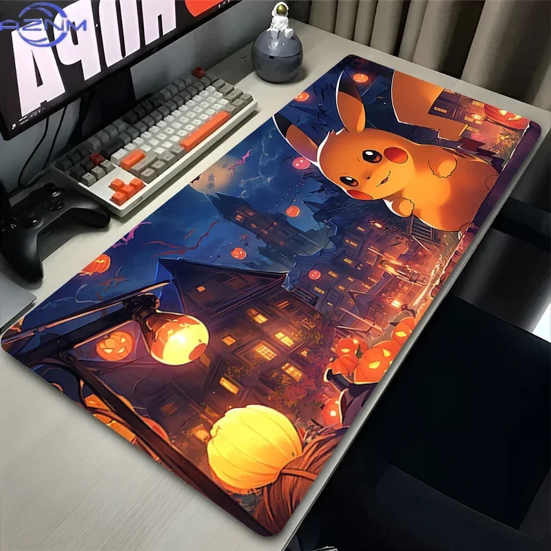Mouse Pad Gaming Pokemon Pikachu Gengar rug Dywan Gamer Keyboard Desk Mat Table Carpet Mousepad XXL Black and white For Computer