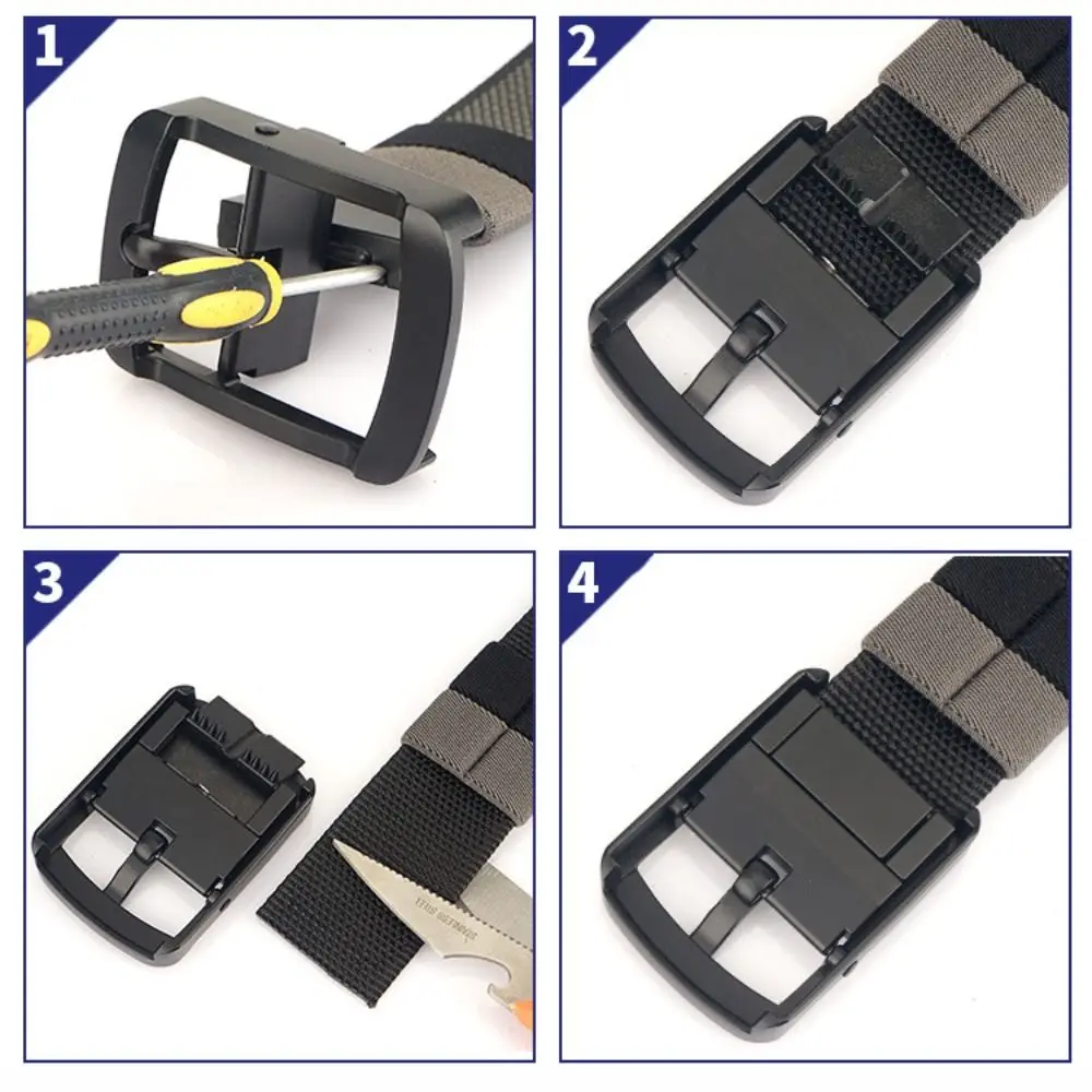 통기성 양면 캔버스 벨트, 빠른 건조, 듀얼 컬러 나일론 허리띠, 다목적 회전식 합금 핀 버클 벨트, 패션