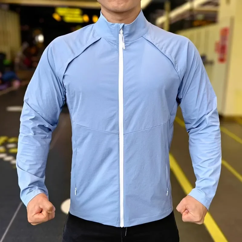 

Sports Jacket Men Women Spring Thin Quick-drying Stand-up Collar Fitness Training Windproof Jacket Outdoor Running Clothing Top