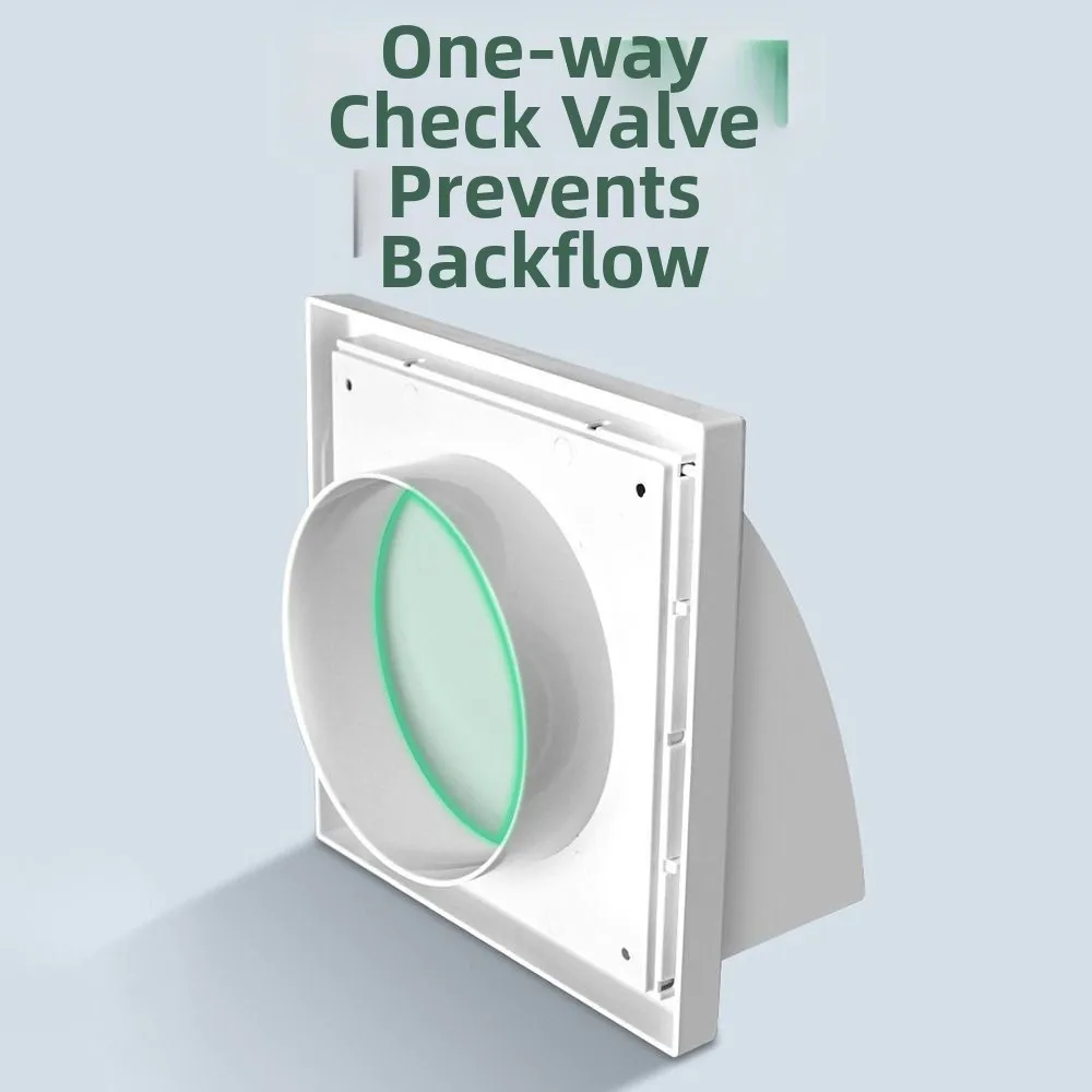 

ABS Material Exterior Wall Ventilation Grille Rainproof Design With Valve Range Hood Duct Air Outlet Wall Air Vent Outlet Cover