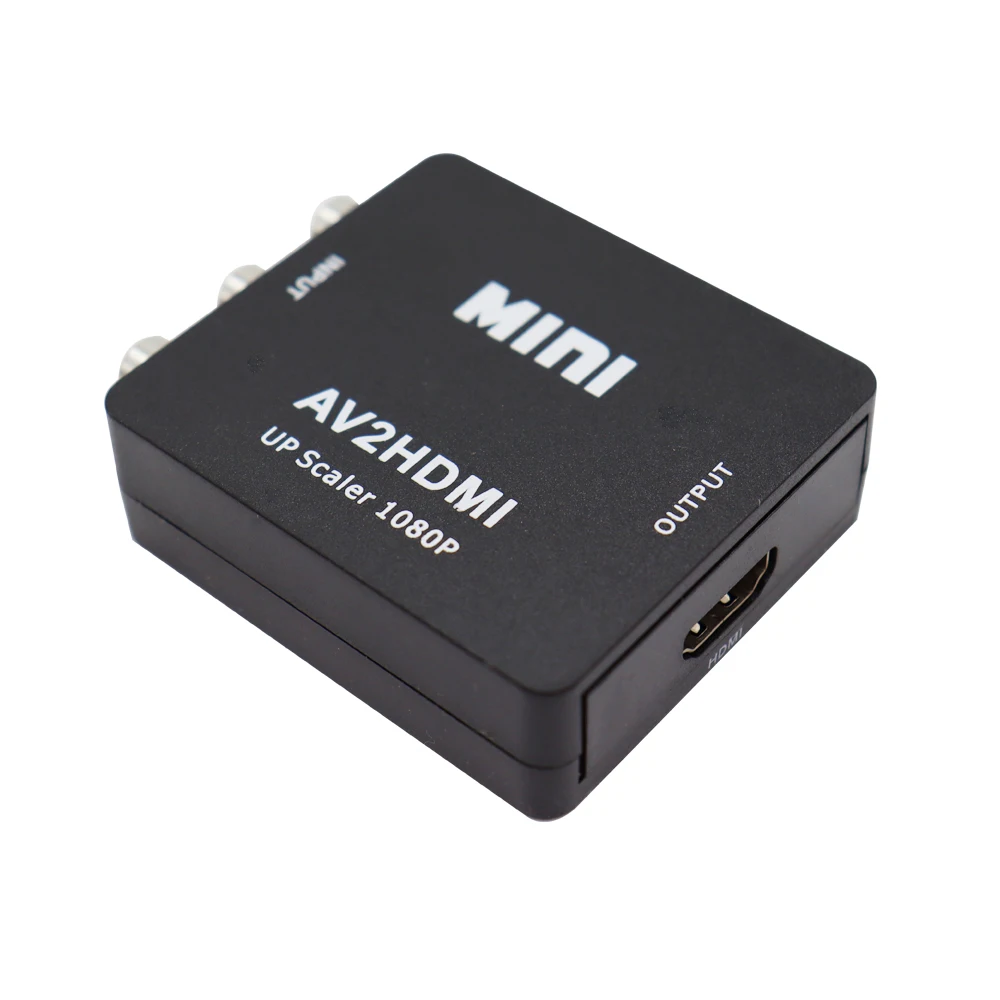 AV2HDMI RCA AV/CVSB L/R Video to HDMI-compatible AV Scaler Adapter HD Video Converter Box 1080P Support NTSC PAL