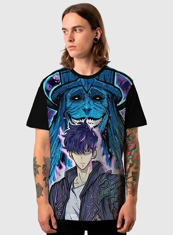 Bandai IP Graphic Tee with Cool Hunter Character Art. Perfect  Anime Store Visits and City Mall Check-ins. Quick Dry Breathable.